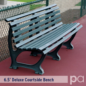 Deluxe Courtside Bench - 6-1/2' White