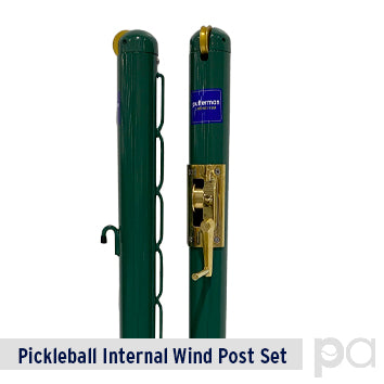 Pickleball Post Set - Internal Wind - 3'' Internal Black