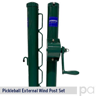 Pickleball Post Set - External Wind Black 2-7/8''