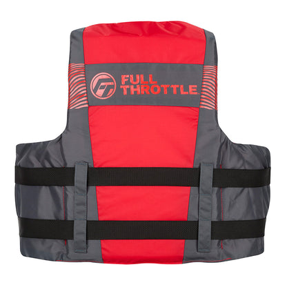 Full Throttle Adult Nylon Life Jacket - 4X/7X - Black/Red [112200-100-110-26]