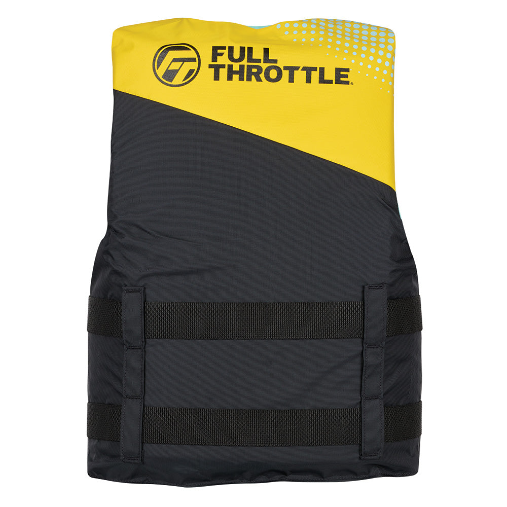 Full Throttle Teen Nylon Life Jacket - Yellow/Black [112200-300-010-26]