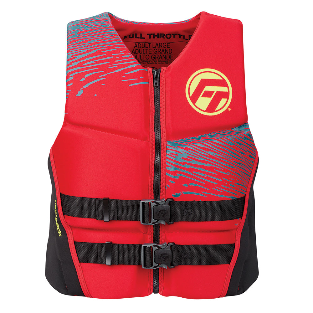 Full Throttle Men's Rapid-Dry Flex-Back Life Jacket - M - Red/Black [142500-100-030-26]