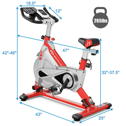 Stationary Silent Belt Adjustable Exercise Bike with Phone Holder and Electronic Display