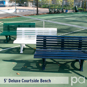 Deluxe Courtside Bench - 5' White