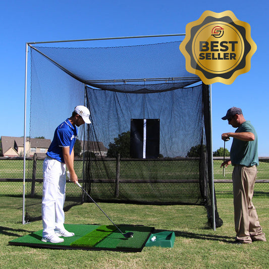 Swing Master Golf Net & Frame & 4x6 Ultimate Golf Mat