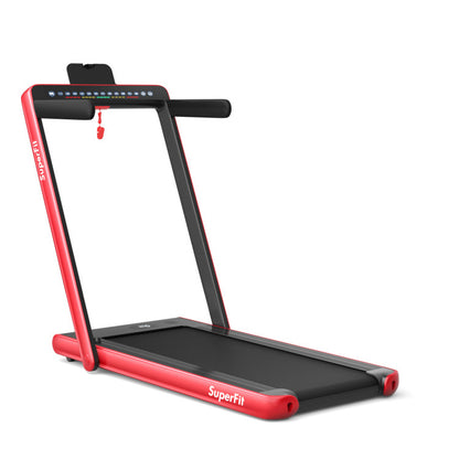 2.25 HP 2-in-1 Folding Walking Pad Treadmill with Dual Display and App Control